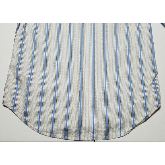 Robert Graham Long Sleeve Button Up White/Blue Striped Flip Cuff Shirt Men's L - Picture 13 of 13